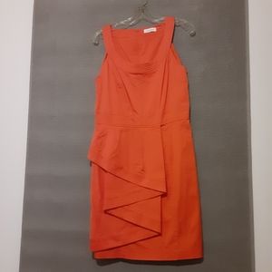 Calvin Klein Dress Women's XS/S Orange Preppy Classic Ruffle 2368